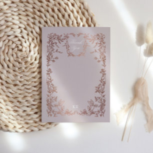 Klassieke Elegante Kam Monogram Bruiloft Bedankkaart