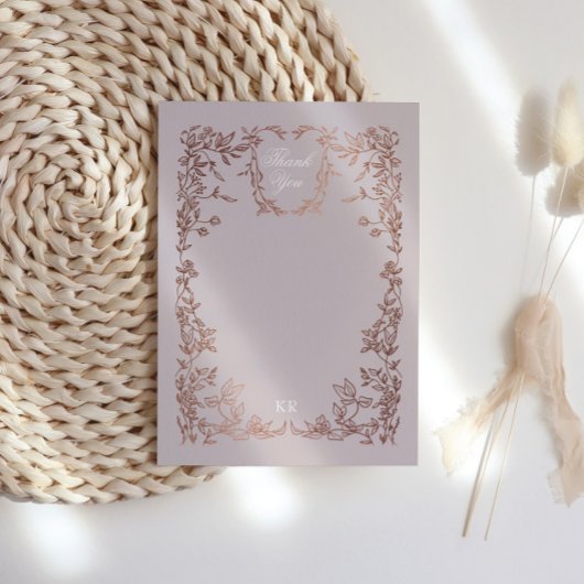 Klassieke Elegante Kam Monogram Bruiloft Bedankkaart