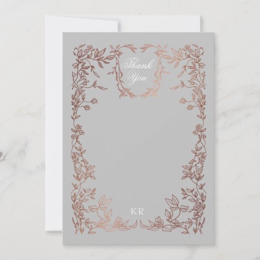 Klassieke Elegante Kam Monogram Bruiloft Bedankkaart (Voorkant)