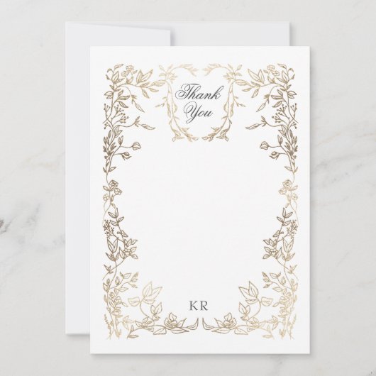 Klassieke Elegante Kam Monogram Bruiloft Bedankkaart (Voorkant)