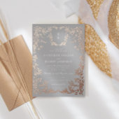 Klassieke Elegante Kam Monogram Bruiloft Folie Uitnodiging