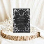 Klassieke Elegante Kam Monogram Bruiloft Folie Uitnodiging