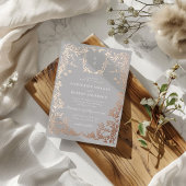 Klassieke Elegante Kam Monogram Bruiloft Folie Uitnodiging