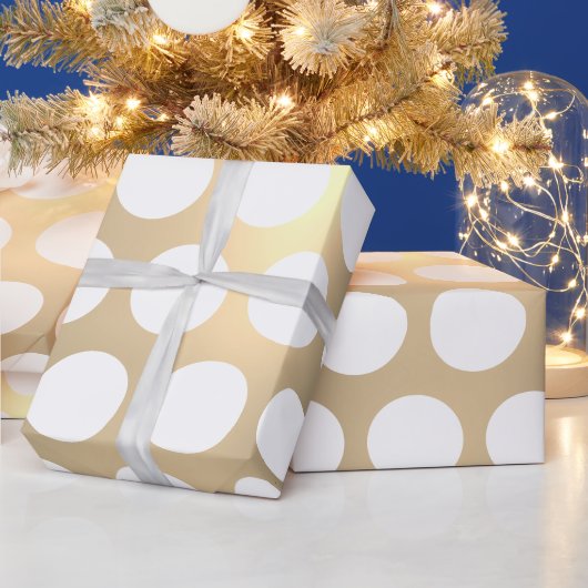 Klassieke elegante kerstgouden witte poolvlekken cadeaupapier (Feestdagen)