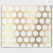 Klassieke elegante kerstgouden witte poolvlekken cadeaupapier (Vlak)