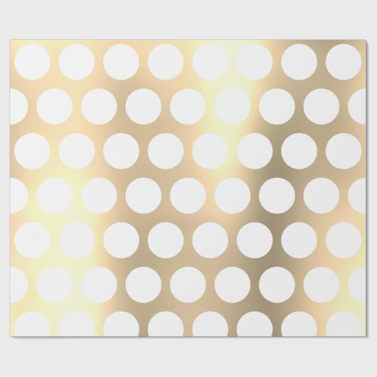 Klassieke elegante kerstgouden witte poolvlekken cadeaupapier (Vlak)