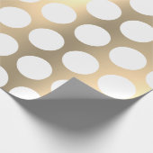Klassieke elegante kerstgouden witte poolvlekken cadeaupapier (Hoek)