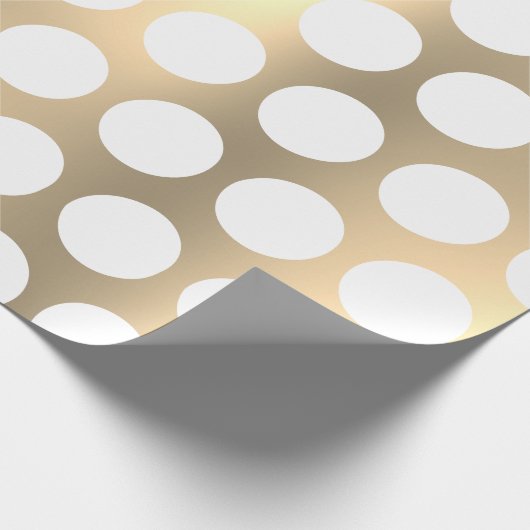 Klassieke elegante kerstgouden witte poolvlekken cadeaupapier (Hoek)