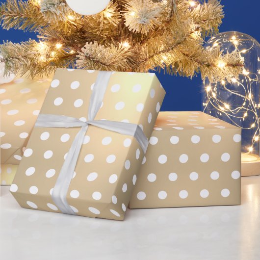 Klassieke elegante kerstgouden witte poolvlekken cadeaupapier (Feestdagen)