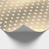 Klassieke elegante kerstgouden witte poolvlekken cadeaupapier (Hoek)