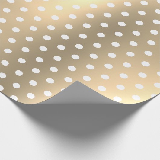 Klassieke elegante kerstgouden witte poolvlekken cadeaupapier (Hoek)
