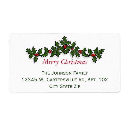 Klassieke Elegante Kerstmis Holly Elk Doel Terugke Etiket (Voorkant)