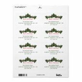 Klassieke Elegante Kerstmis Holly Elk Doel Terugke Etiket (Full Sheet)