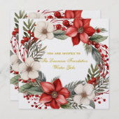 Klassieke Elegante Kerstmis Zakelijke Formele Fees Kaart (Voorkant / Achterkant)