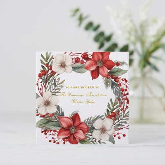 Klassieke Elegante Kerstmis Zakelijke Formele Fees Kaart (Staand voorkant)