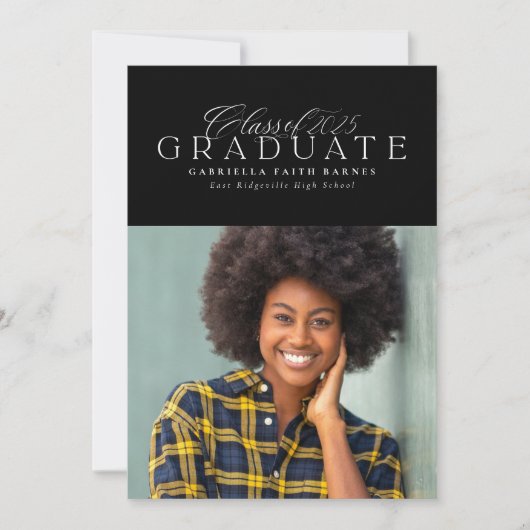 Klassieke elegante Klasse van 2025 afstuderen Aankondiging (Voorkant)