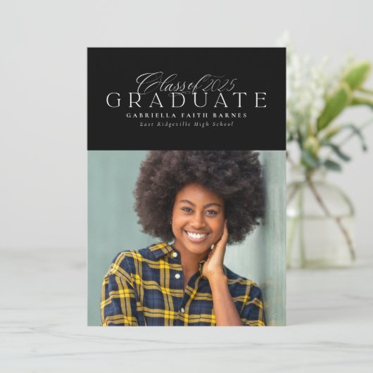 Klassieke elegante Klasse van 2025 afstuderen Aankondiging (Staand voorkant)