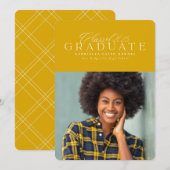 Klassieke elegante Klasse van 2025 gouden afstuder Aankondiging (Voorkant / Achterkant)