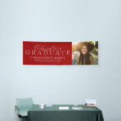 Klassieke elegante klasse van 2025 rood afstuderen spandoek (Beurs)