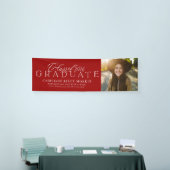 Klassieke elegante klasse van 2025 rood afstuderen spandoek (Beurs)