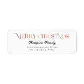Klassieke Elegante Kleurrijke Vrolijke Kerstmis Etiket (Voorkant)