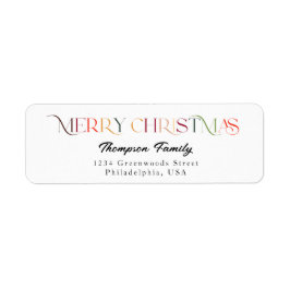 Klassieke Elegante Kleurrijke Vrolijke Kerstmis Etiket