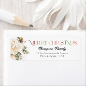 Klassieke Elegante Kleurrijke Vrolijke Kerstmis Etiket (Insitu)