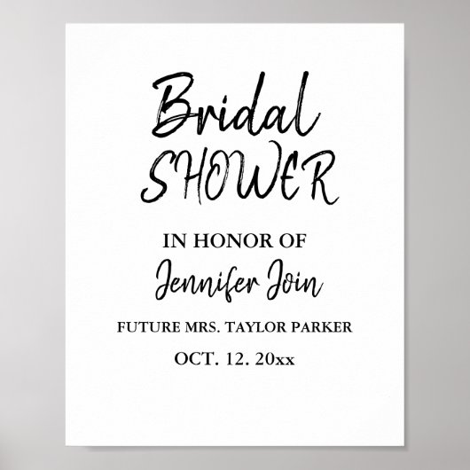 Klassieke Elegante Koperen Trouw Bruidsdouche Schu Poster (Voorkant)