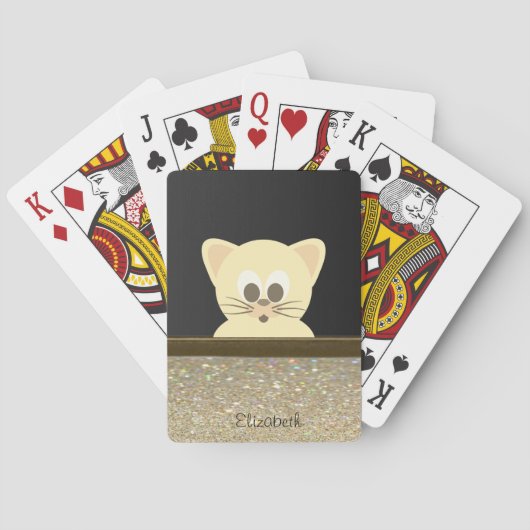 Klassieke Elegante Kute Kat,Zwart Pokerkaarten (Achterkant)