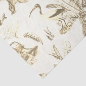 Klassieke Elegante Leeuw Tijger Beige Toile Tissuepapier (Detail)