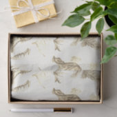 Klassieke Elegante Leeuw Tijger Beige Toile Tissuepapier (Geschenk)