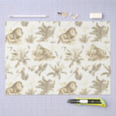 Klassieke Elegante Leeuw Tijger Beige Toile Tissuepapier (Craft)
