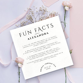 Klassieke Elegante Leuke Feiten Zwart-Wit Feest Servet