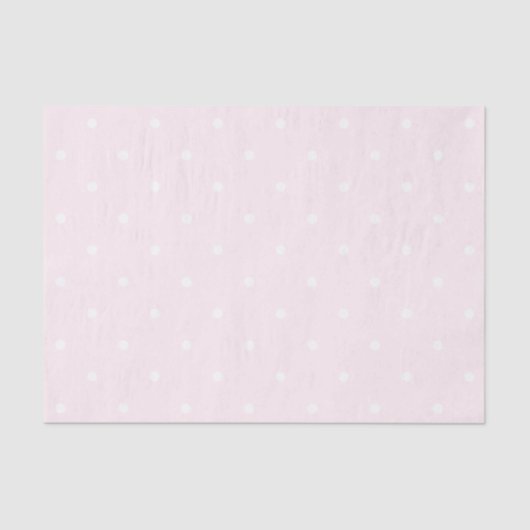 Klassieke Elegante Licht Roze en Witte Polka Dots Tissuepapier (Voorkant)