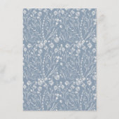 Klassieke Elegante Lijn Kunst Bloemen Stoffig Blau Informatiekaartje (Achterkant)