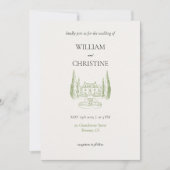 Klassieke Elegante Luxe Eenvoudige Huwelijk Kaart (Voorkant)