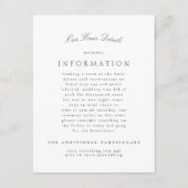 Klassieke Elegante Marine Blauw Formele Bruiloft Informatiekaartje (Voorkant)