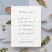 Klassieke Elegante Marine Blauw Formele Bruiloft Informatiekaartje