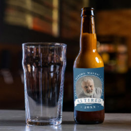 Klassieke Elegante Marine Blauw Gepensioneerde Gro Bier Etiket