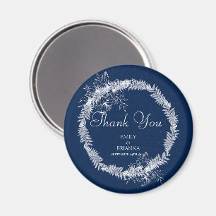 Klassieke Elegante Marine Blauwe bruiloft Magneet