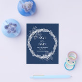 Klassieke Elegante Marine Blauwe bruiloft Save the Flyer (Enkel)