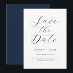 Klassieke elegante marineblauw Romantic sla de dat Kaart<br><div class="desc">Elegante,  mooie en klassieke bruiloft Red de Dates. Volledig aanpasbaar met namen,  datum,  andere informatie en kleuren die overeenkomen met je trouwthema.</div>