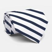 Klassieke elegante marineblauw Stripes vaste kleur Stropdas (Opgerold)