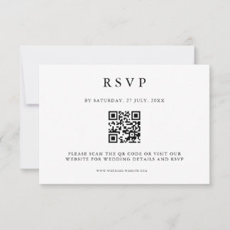 Klassieke Elegante Minimalistische Eenvoudige Kaar RSVP Kaartje