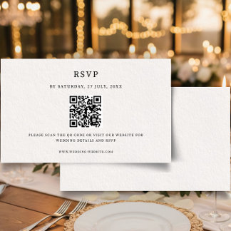 Klassieke Elegante Minimalistische Eenvoudige Kaar RSVP Kaartje