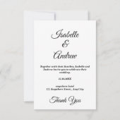 Klassieke Elegante Minimalistische Eenvoudige Mode Bedankkaart (Achterkant)