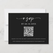 Klassieke Elegante Moderne Huwelijk RSVP QR code Kaart (Voorkant)