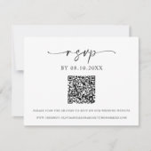 Klassieke Elegante Moderne Huwelijk RSVP QR code Kaart (Voorkant)