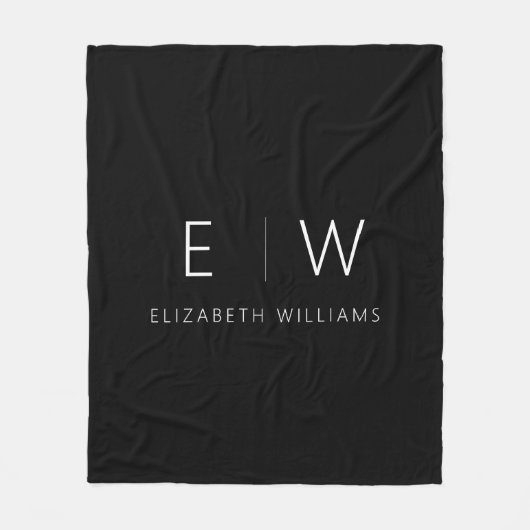 Klassieke Elegante Moderne Minimalistische Monogra Fleece Deken (Voorkant)