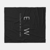 Klassieke Elegante Moderne Minimalistische Monogra Fleece Deken (Voorkant (Horizontaal))